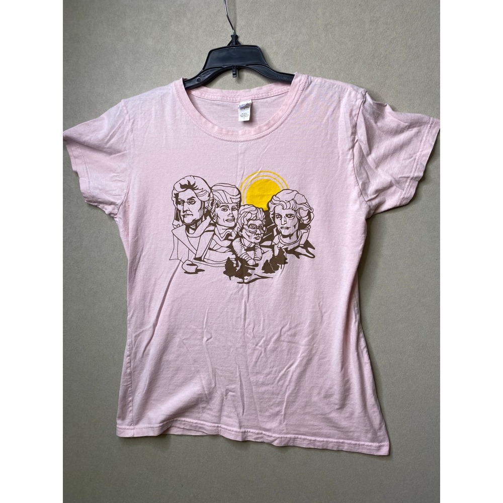Tultex Golden Girls Graphic T-Shirt Pink Mount Rushmore Style Women Large